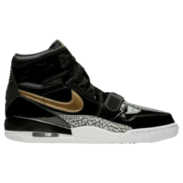 NIKE Air Jordan Men's Leather Boot Legacy 312 Black Gold Lace Up