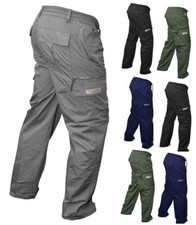 Mens OSILLATOR Elasticated WORK Trousers Cargo Combat Multi Pocket PREMIUM Pants