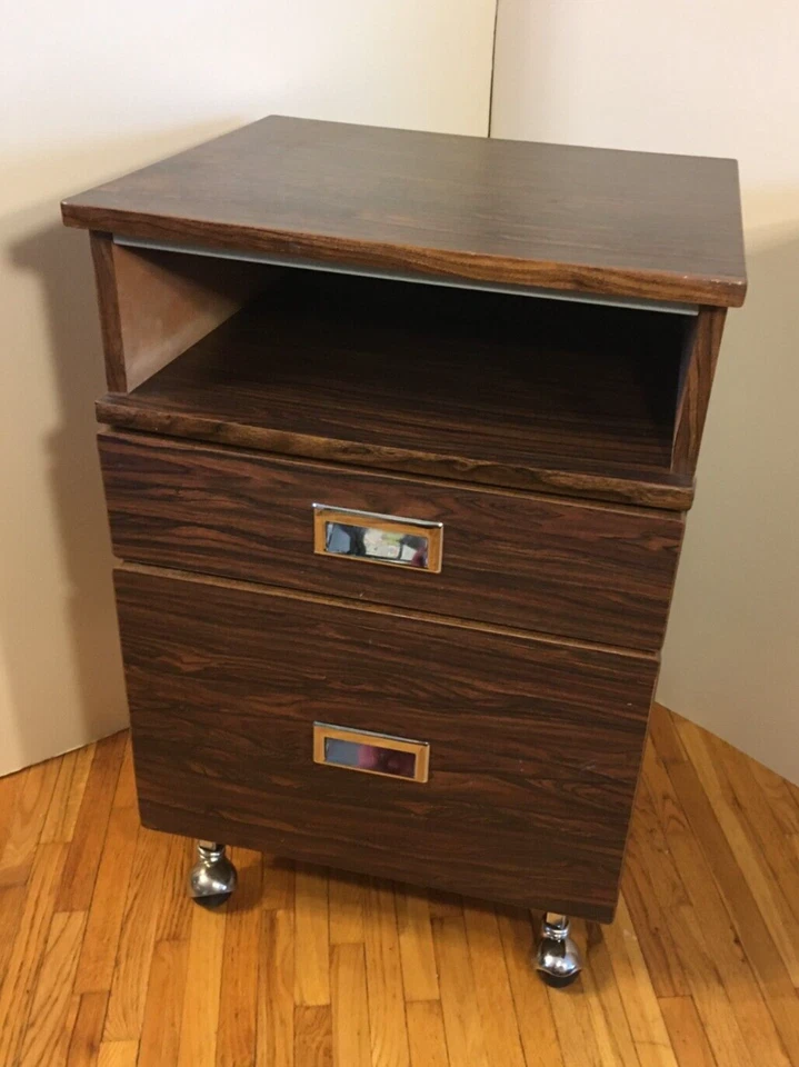 **Mesa auxiliar enrollable industrial MCM INTERROYAL DE COLECCIÓN SOPORTE ESCRITORIO METAL MADERA DK Foto 2 de 4