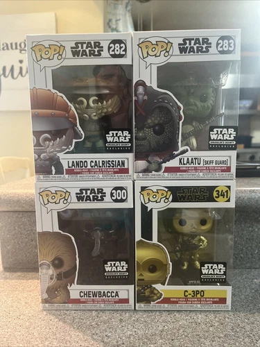 lot of 4 - star wars smuggler’s bounty funko pops - #282, #283, #300 & #341