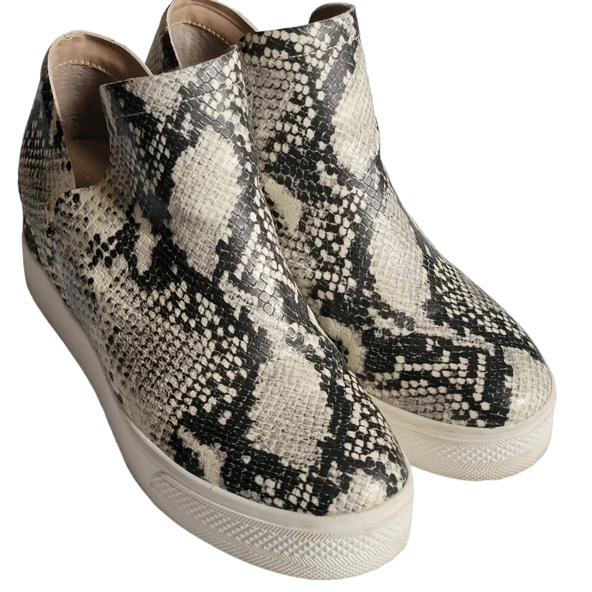 Steve Madden Women Platform 7.5M Wrangle Sneaker Shoe Snake Hidden