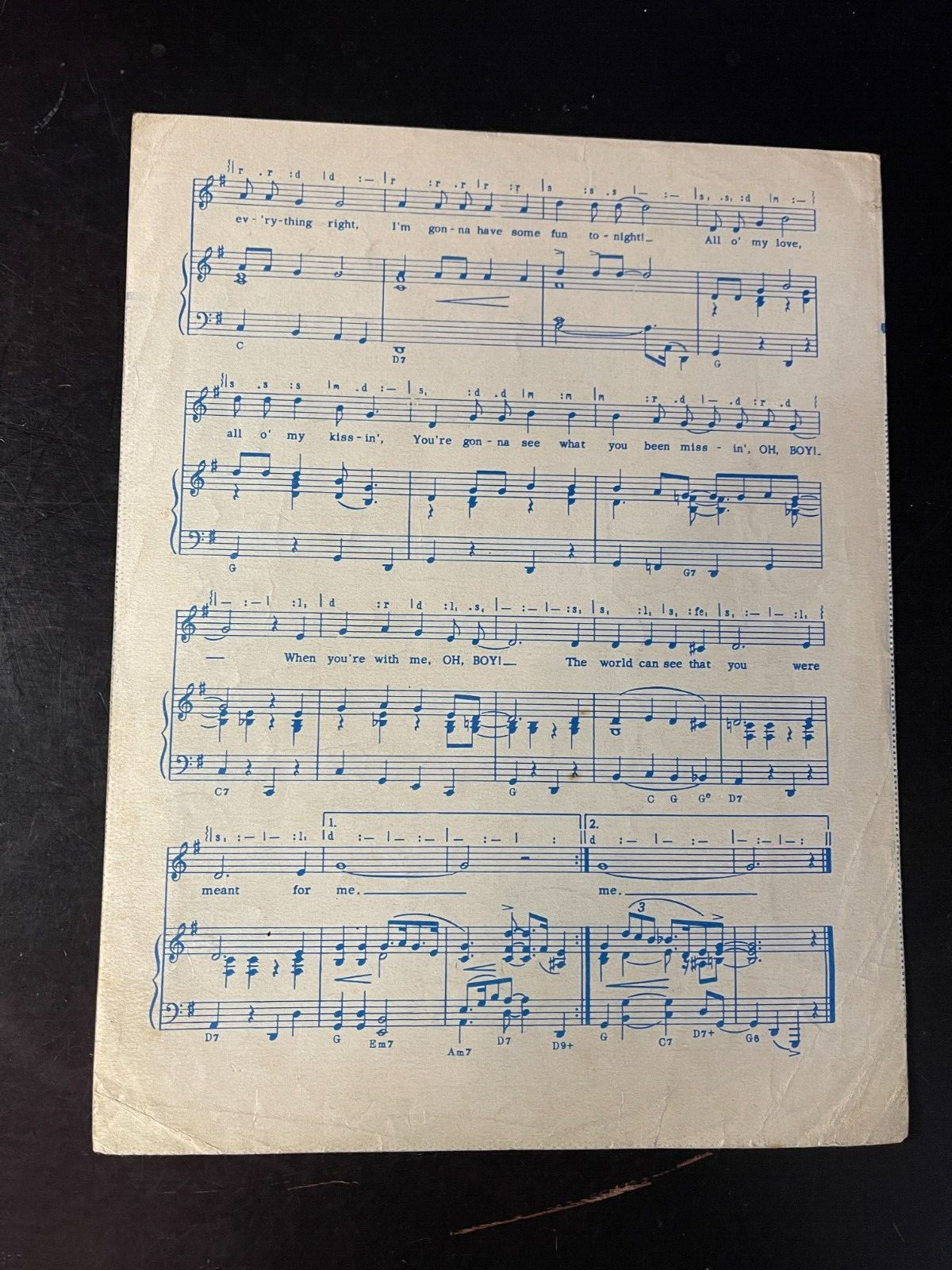 BUDDY HOLLY   Oh Boy    Vintage Original 1957 Sheet Music CORAL RECORDS 3851