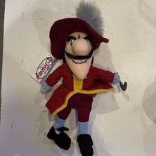 Disney Store Captain Hook Mini Bean Bag Plush 8  From Peter Pan Red Pirate Tags