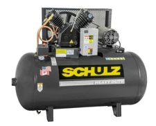 SCHULZ AIR COMPRESSOR - 5HP- SINGLE PHASE - 80 GALLONS TANK - 20CFM - 175 PSI