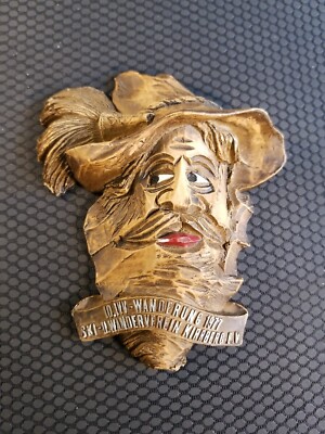 Ski- U.wanderverein Kirrberg Wall Hanger Folk Art Ski School Face Carving 1977
