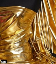 Mirror Foil Fabric High Shine Liquid Wet Look Stretch Metallic Material 