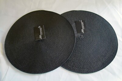 Tischset Schwarz Rund Platzset 2 er Pack Durchmesser 35cm STUCCO