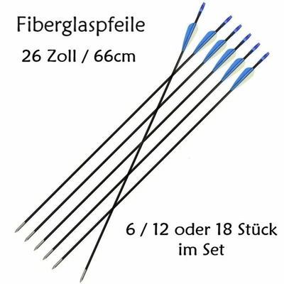 EA SPORTING NEU Fiberglas Pfeile 26 Zoll 66cm für Recurvebogen Compoundbogen Bogenschießen