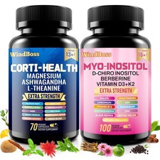 Cortisol  Myo-Inositol Supplement ALL-in-1 Soothe  Smooth Bundle 170 Capsules
