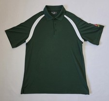 Sport-Tek Colorblock Green White Polo Shirt Men's L Short Sleeve Embroidered