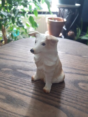 Vintage Collie Hund Lassie Figur Bone China 1960er Ära 3,75'' groß 