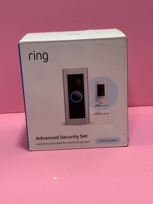 Ring Advanced Security set with Wired Doorbell Pro with Stick Up Cam 