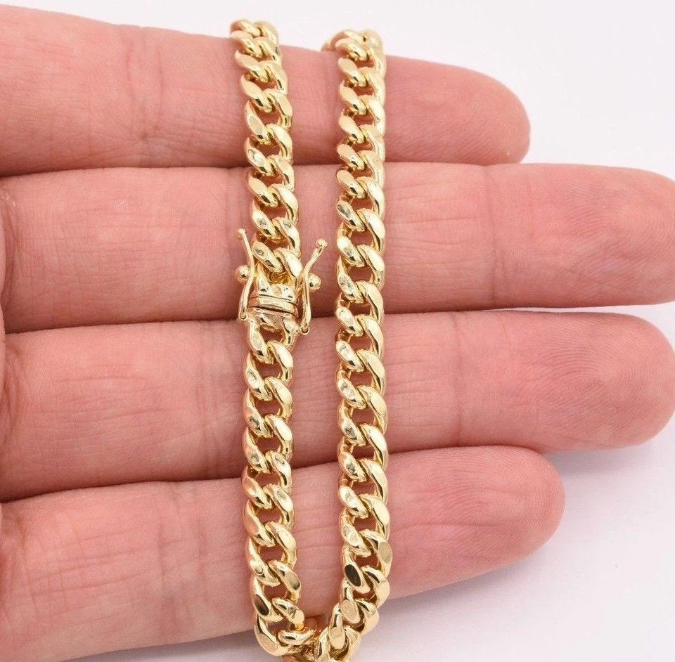 6mm Mens Miami Cuban Link Bracelet Box Clasp Real 10K Yellow Gold 8.5" - Image 4 of 4