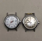 2 Vintage Timex Women's Automatic Watch Faces No Bands Stainless UNTESTED