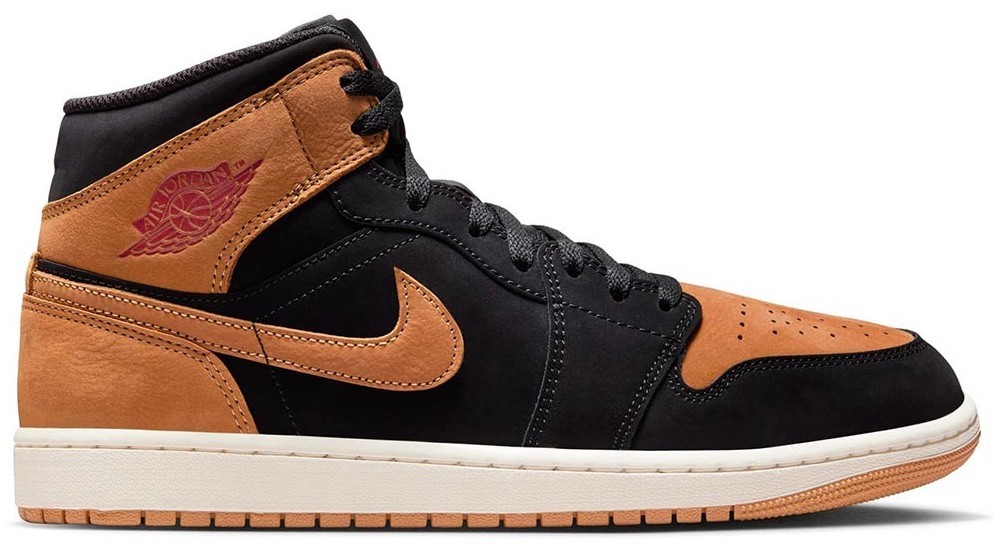 Size 9 - Air Jordan 1 Mid Black Flax for sale online | eBay