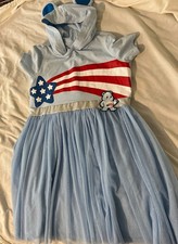 GIRLS CARE BEARS AMERICA DRESS - Blue Tulle Customs Cos Play XL 14/16 Dress Up