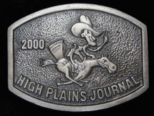 QD03101 2000 HIGH PLAINS JOURNAL COMMEMORATIVE PEWTER BELT BUCKLE