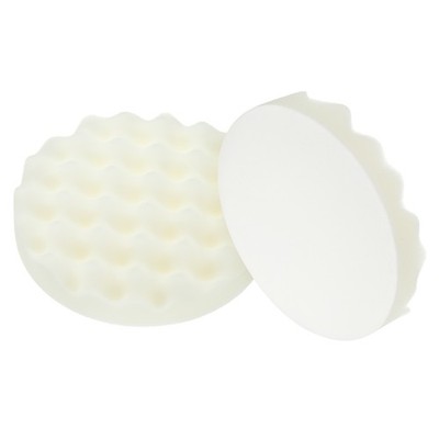 2pcs Buffing Sponge Pads 6'' Polishing Wheel Waffle Finishing Grip Pad, White