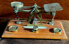 Antique  Post Office Brass Letter Scales & Weights