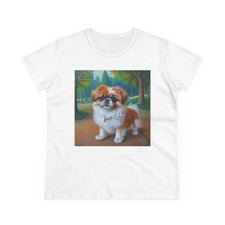 Pekingese Women's Midweight Cotton Tee