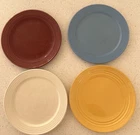 Set of 4 Vintage Bauer Pottery 9.5” Dinner Assorted Colors Los Angeles
