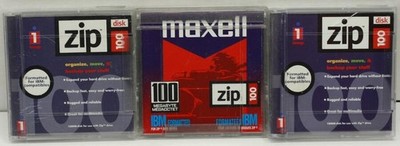 (3) Iomega Zip 100 Disk's in CASE Reformatted exFAT (Windows & Apple) Used once