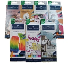 Faber-Castell Goldfaber Dual Tip Sketch Markers 6 pk Brush & Fineliner  Tips NEW