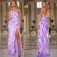NWT Authentic Jovani 44220 Lavender Pink Silver Sequin Prom Pageant Dress 16