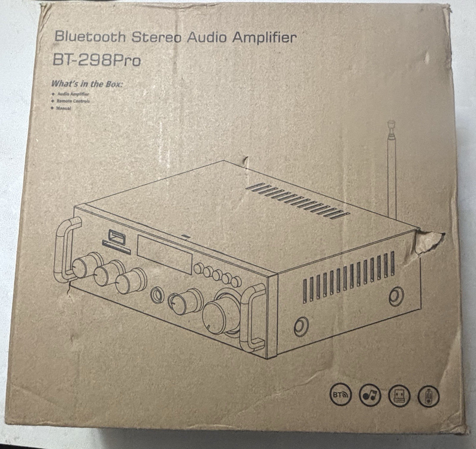 BT-298 Pro Bluetooth Receiver Stereo Audio Amplifier Upgraded Version New In Box