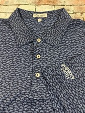 Peter Millar Summer Comfort Polo Shirt XXL Blue Geometric Cars Golf Golfer Mens