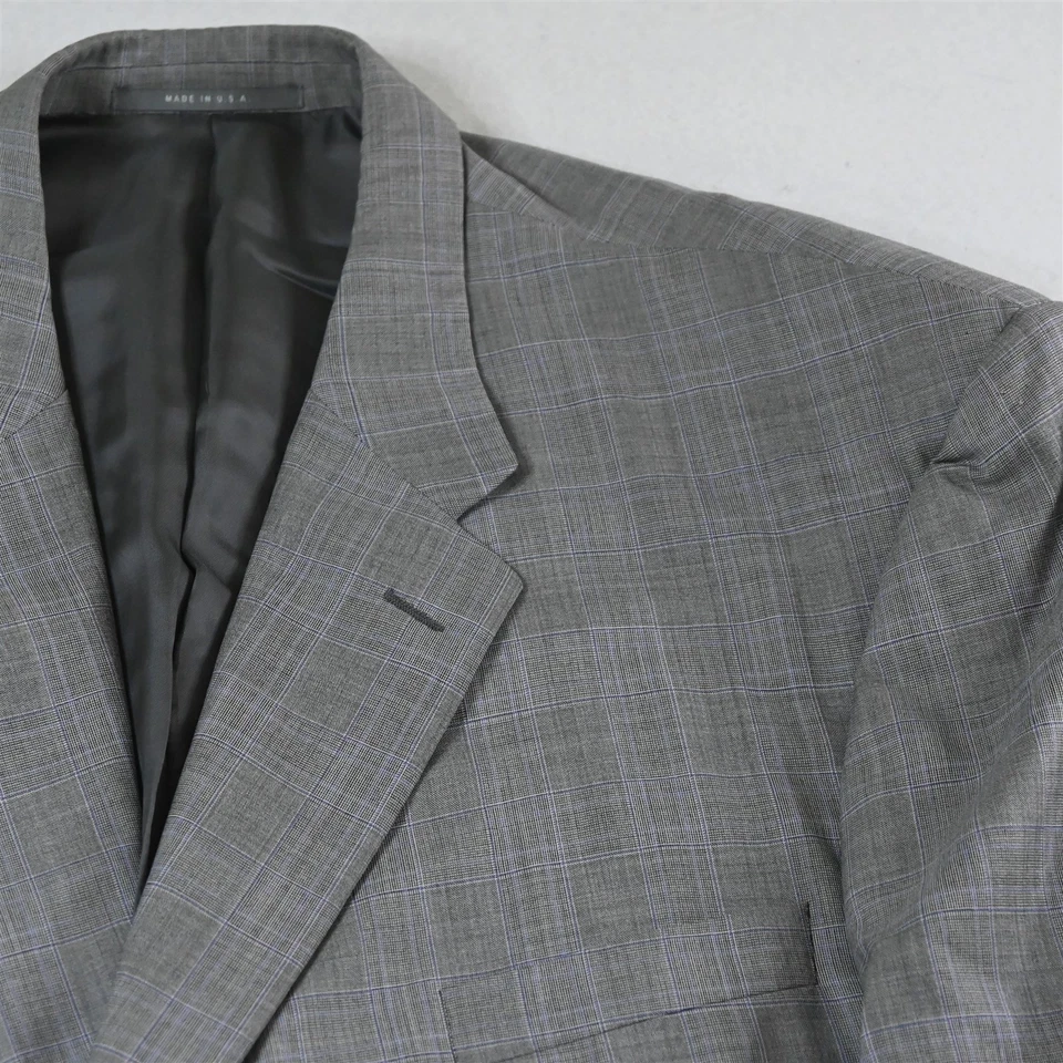 Blazer Traje Chaqueta Abrigo Deportivo Hickey Freeman 58S Gris Cuadros Lana Para Hombre Foto 2 de 4