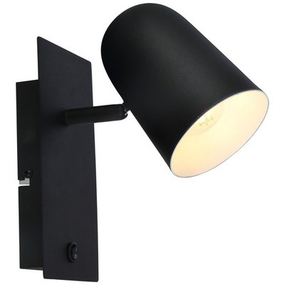 BRILLIANT Lampe Ayr Wandspot Schalter schwarz matt | 1x D45, E14, 18W, geeignet