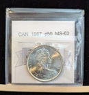 1967  Coin Mart Graded Canadian,  ¢50 Cent, **MS-63**