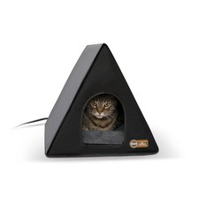 Heated Outdoor Cat House A-Frame, Weatherproof Shelter for Strays  Ferals, S...