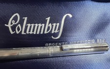 COLUMBUS penna sfera ARGENTO MASSICCIO 925 scatto righe bassorilievo VINTAGE