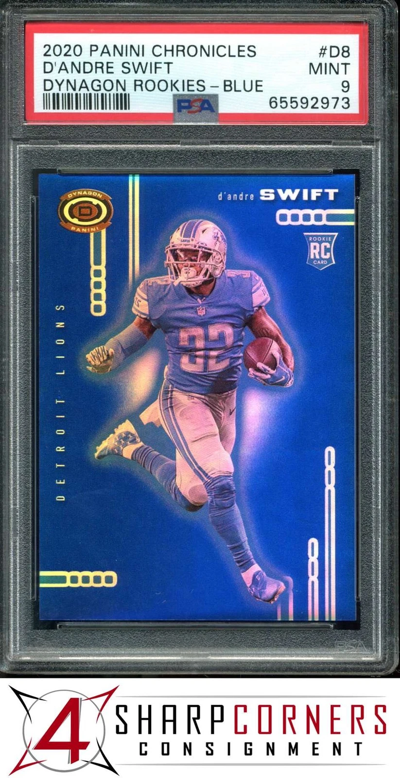 D'Andre Swift Panini Chronicles Dynagon Rookies #D8 Blue