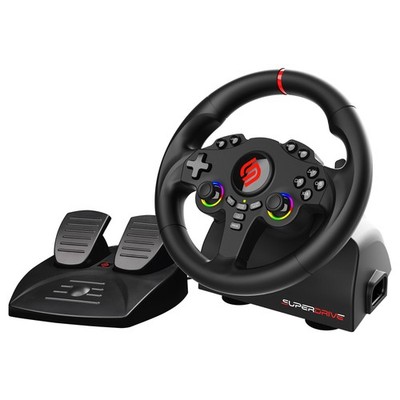 - Superdrive 220 RS Steering Wheel - Dual Joystick LED Racing Wheel with Peda...