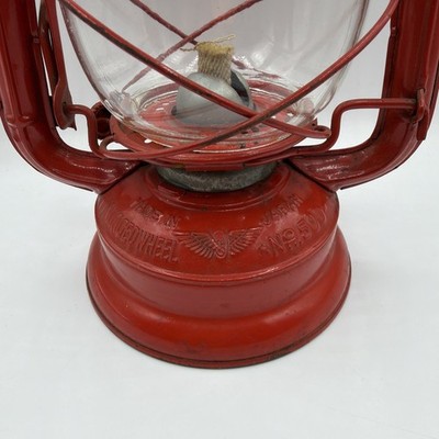 ヴィンテージ　ランタン　赤WINGED WHEEL N500日本製 Vintage Winged Wheel No. 500 Kerosene Lantern Red Clear Globe