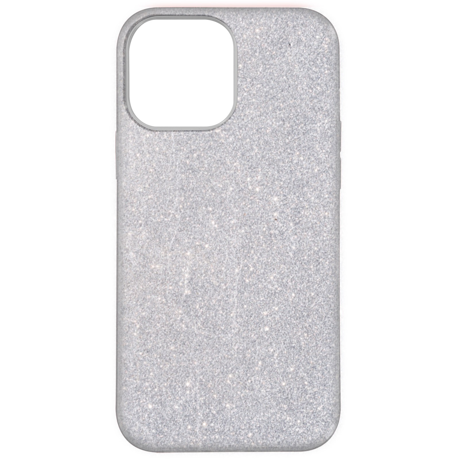 Coque iPhone 13 Pro Max silicone argent pailleté haute finition