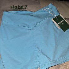 Halara Softly Zero High Waisted Crossover Plain Yoga Biker Shorts 3''-UPF50 Sz M