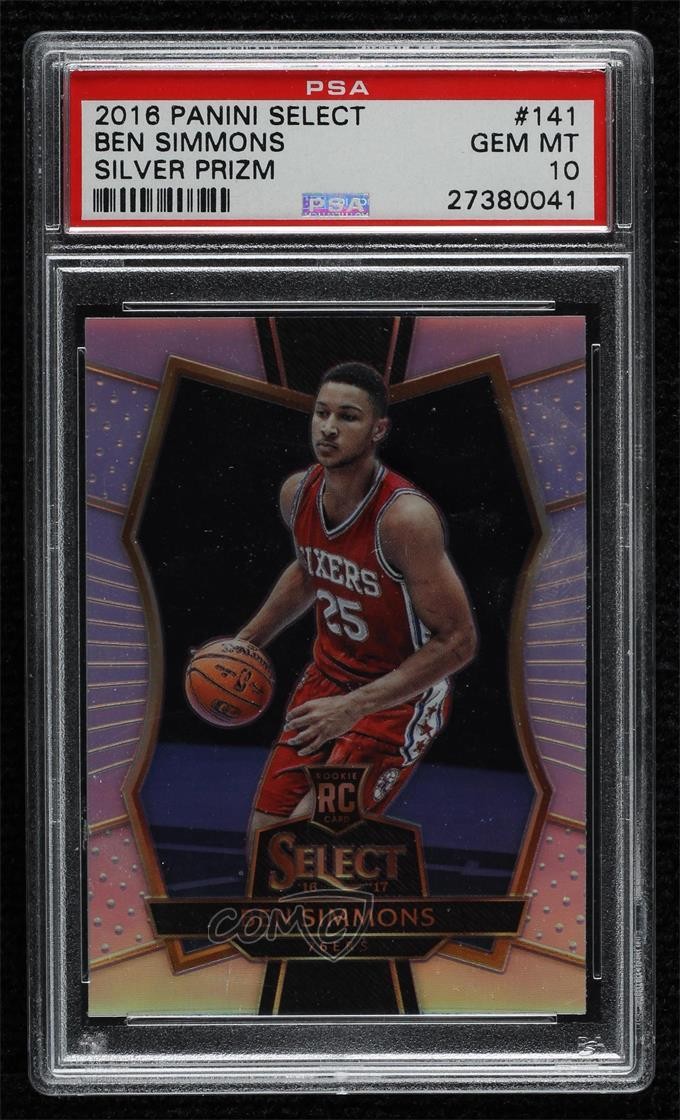 2016-17 Panini Select Premier Level Silver Prizm Ben Simmons PSA 10 GEM MT 0ki9