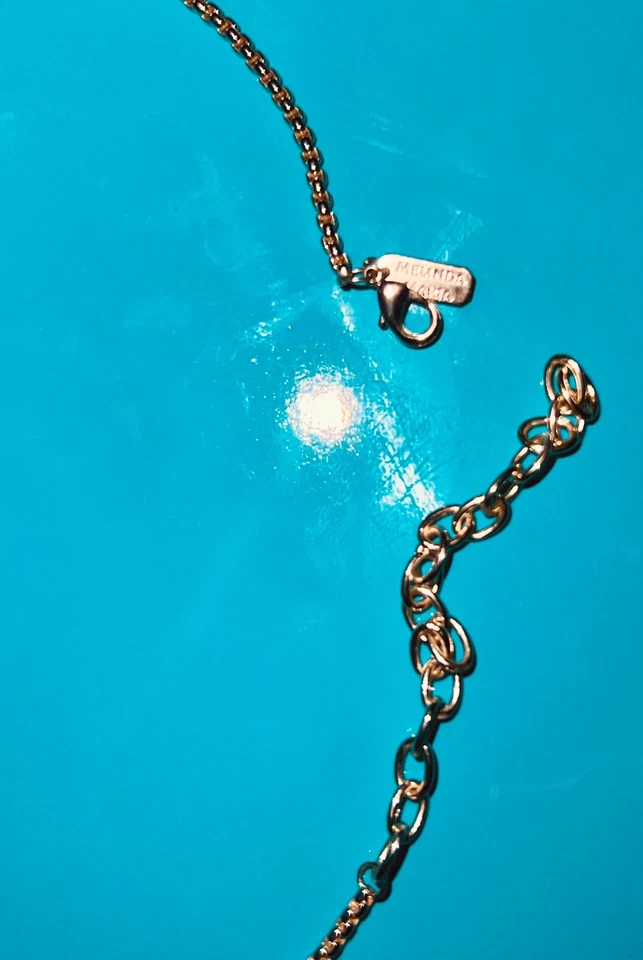 melinda maria “i am worthy” gold box chain necklace with 5 simulated diamonds - Image 4 of 4