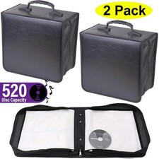 2 Pack 520Disc CD DVD Organizer Holder Storage Case Bag Wallet Album Media Video