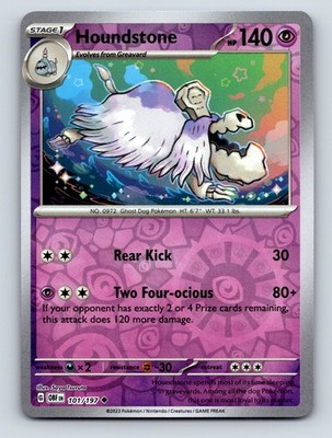 Stage 1 Houndstone HP 140 Two Fourocious Attack Purple Pokémon Card