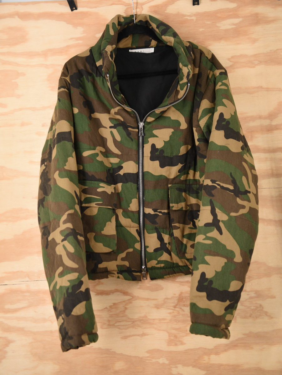 MNML Camo Cropped Puffer Zip Jacket Mens Large | eBay