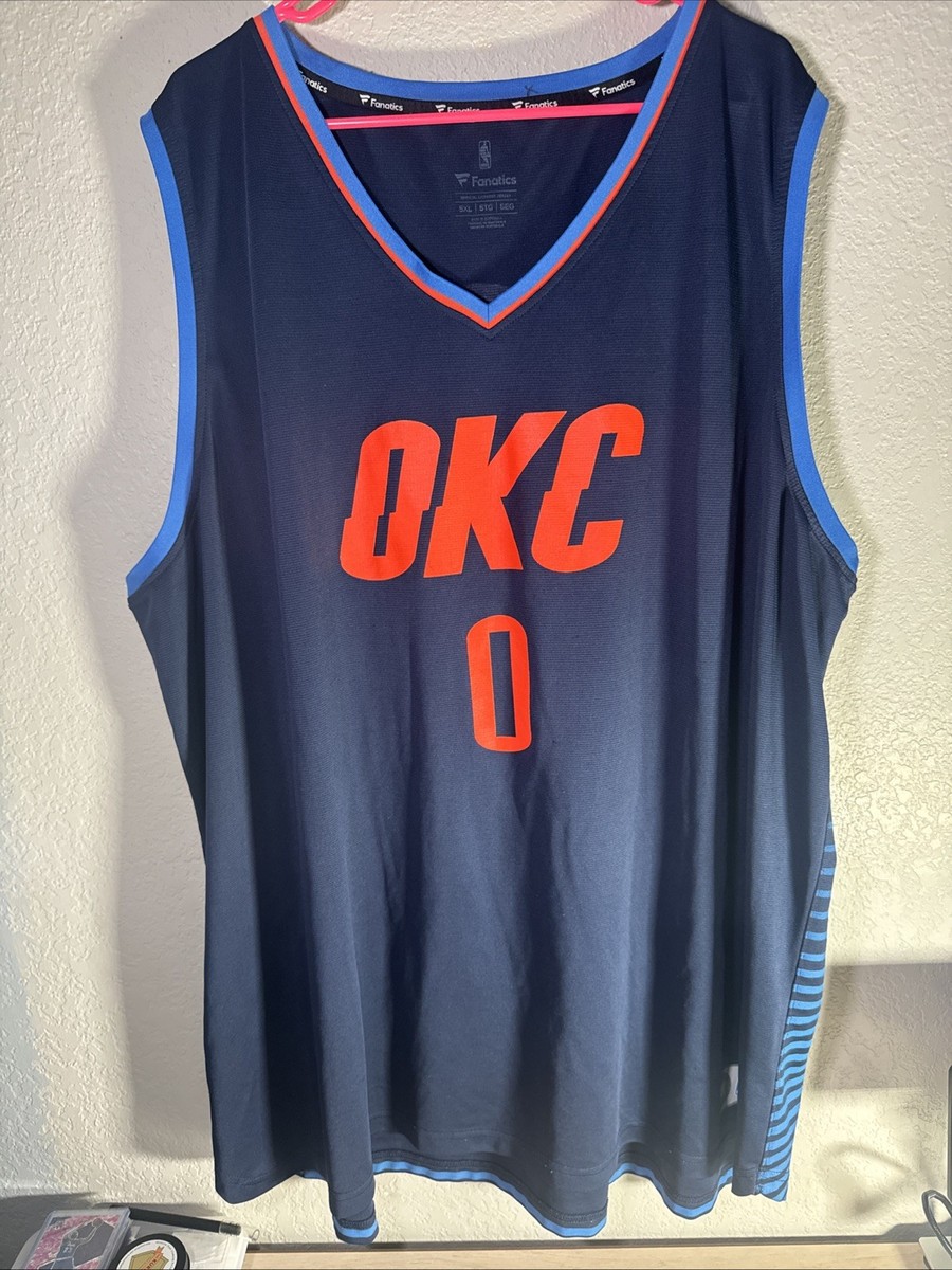 Russell Westbrook OKC Thunder #0 Men's 5XL NBA Fanatics Blue
