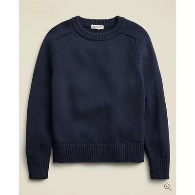 NWT J. Crew Crewcuts XS Kids' Heritage Cotton Crewneck Sweater Navy Blue