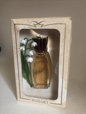Ancien petit flacon parfum Muguet COTY, avec boîte et brin de muguet 