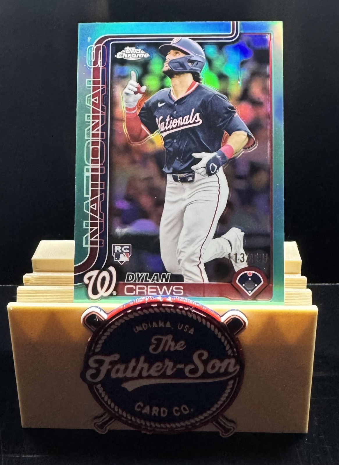 2025 Topps Chrome - Dylan Crews #146 Aqua Refractor /199 (RC)