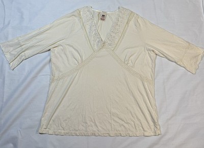 Faded Glory Womens Plus Size 22W/24W Color Cream/beige Top